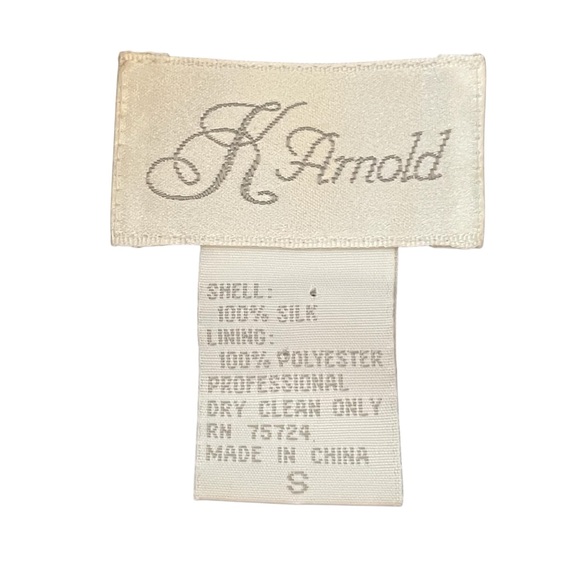 K Arnold 100% Silk Vintage Multicolor Patchwork Bohemian Bomber Jacket Sz S - Picture 8 of 9